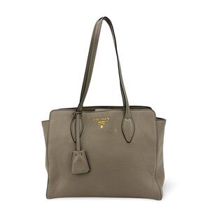 Prada Shoulder Bag Leather Gray Calfskin Shoulder Bag Bag